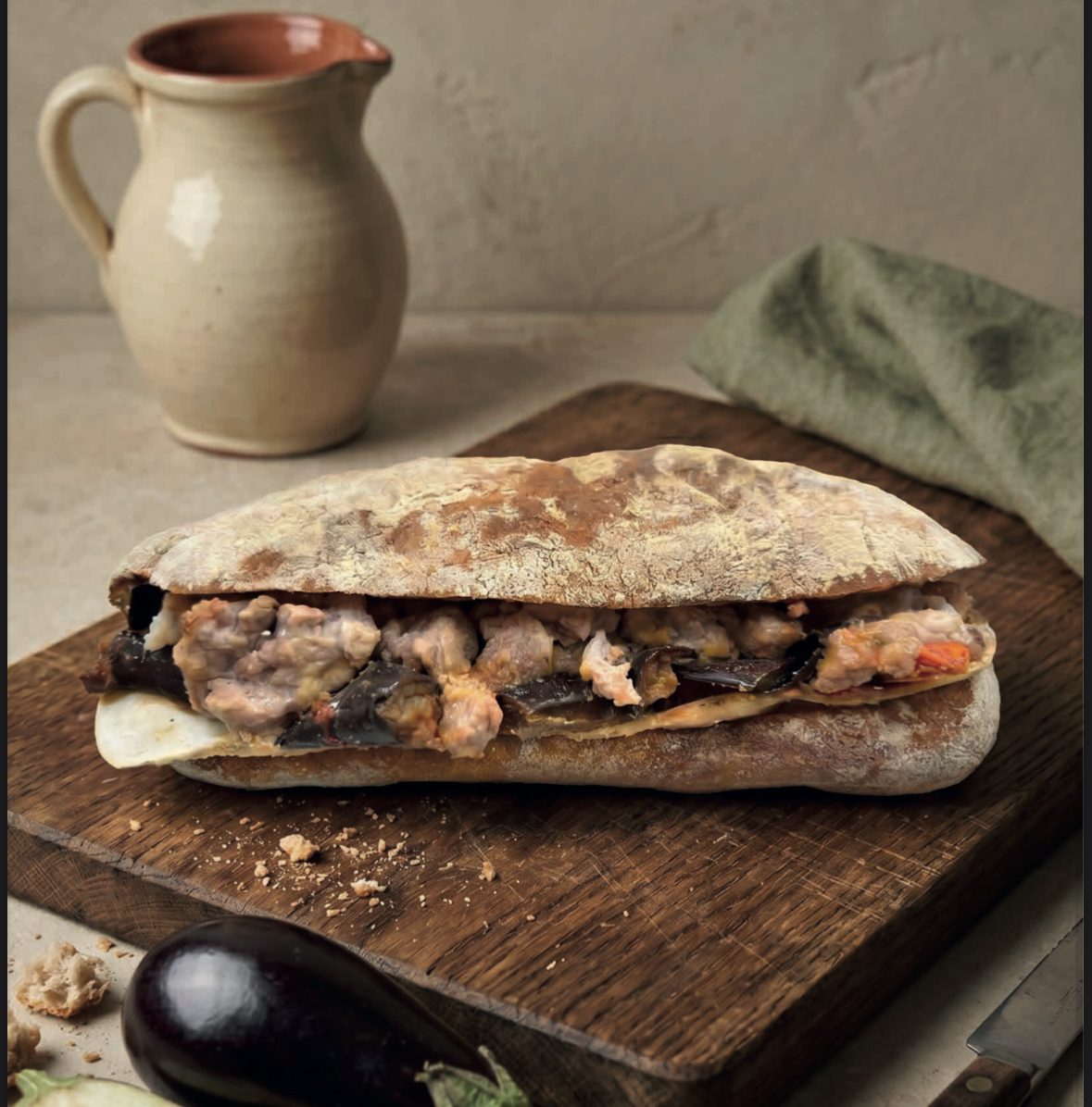 Ciabatta Salsiccia, Melanzane e Provola