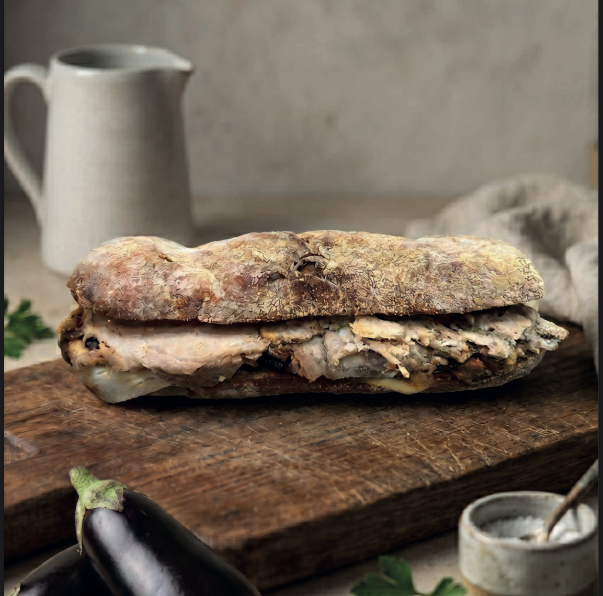 Ciabatta Porchetta, Melanzane e Provola